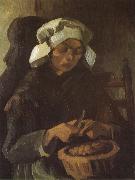 Vincent Van Gogh Peasant Woman Peeling Potatos (nn04) oil painting artist